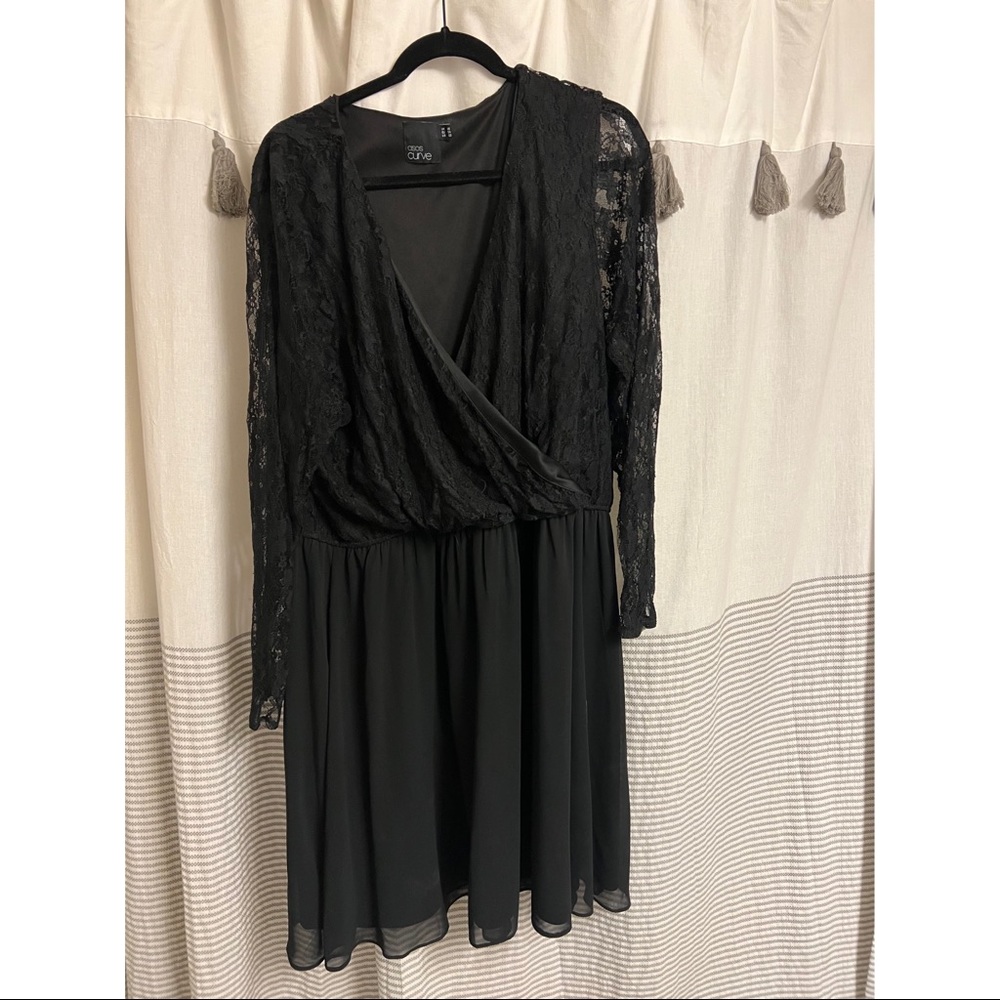 ASOS Curve Long Sleeve Lace Mini Dress